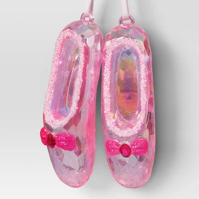Christmas Pink Plastic Ballet Slippers Ornament - Wondershop™ 4 Christmas Pink Plastic Ballet Slippers Ornament - Wondershop™ - Image 2