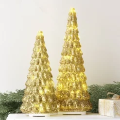 15" Christmas Mercury Glass Tiered Classic Tree Decor - Wondershopâ˘
