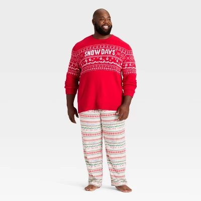 Men's "Let It Snow" Fair Isle Microfleece Holiday Matching Family Pajama Pants - Wondershop™ Cream 4 Men's "Let It Snow" Fair Isle Microfleece Holiday Matching Family Pajama Pants - Wondershop™ Cream - Image 2