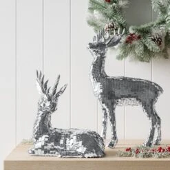 Christmas Silver Standing Deer Decor - Wondershopâ˘