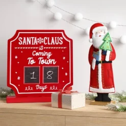 Christmas Santa Claus Is Coming To Town Countdown Sign - Wondershopâ˘