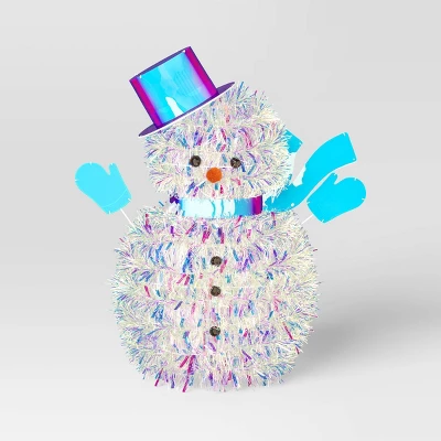 LED Tinsel Snowman Christmas Novelty Sculpture Light With Clear Color Light Bulb - Wondershop™ 4 LED Tinsel Snowman Christmas Novelty Sculpture Light With Clear Color Light Bulb - Wondershop™ - Image 2