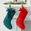 21" Christmas Fringe Fabric Stocking With Bow Red - Wondershop™ -Christmas Supply Store GUEST f4253552 03c3 413b baed 686f1a5d95ee 1