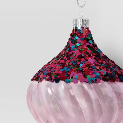 Christmas Swirl Onion Light Pink Ornament - Wondershop™ 4 Christmas Swirl Onion Light Pink Ornament - Wondershop™ - Image 2