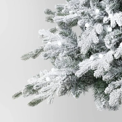 7.5' Pre-Lit Flocked Balsam Artificial Christmas Tree With Power Pole And Foot Pedal - Wondershop™ 5 7.5' Pre-Lit Flocked Balsam Artificial Christmas Tree With Power Pole And Foot Pedal - Wondershop™ - Image 3